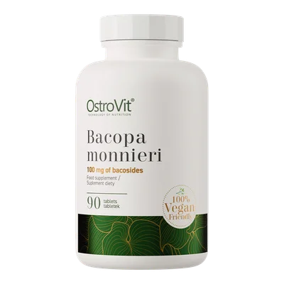 OstroVit Bacopa Monnieri Supplement, Enhances Cognitive Function, Memory & Reduces Stress, Tablets - 90 Count