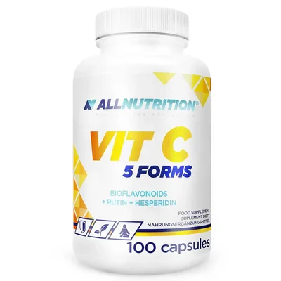 أول نيوترشن (AllNutrition) فيتامين سي 5 أشكال، لدعم المناعة ومضاد للأكسدة وصحة الكولاجين، كبسولات - 100 كبسولة