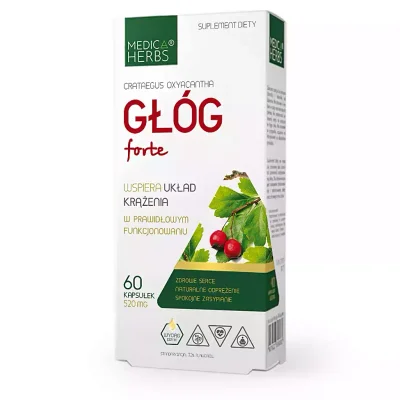 Medica Herbs Glóg Forte for Cardiovascular Health Support, Capsules - 60 Count