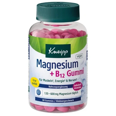 Kneipp Magnesium + Vitamin B12 Gummies for Muscle & Nerve Support - 60 Gummies