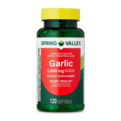 Spring Valley Garlic, Supports Cardiovascular Health, 1000mg - 120 Softgels