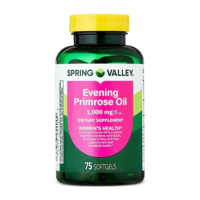 Spring Valley Evening Primrose Oil, Supports Skin Health & Hormonal Balance, 75 Softgels