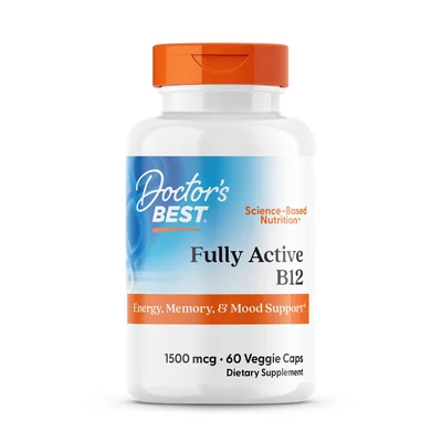 Doctor's Best Fully Active B12, Supports Energy & Nervous System, Veggie Caps - 60 Count