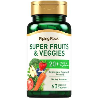 Piping Rock Super Fruits & Veggies, Whole Food Blend Multivitamin, 60 Vegetarian Capsules