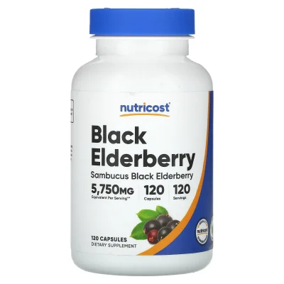 نيوتريكوست (Nutricost) بلاك إلدربيري لدعم المناعة ومضادات الأكسدة، كبسولات - 120 كبسولة