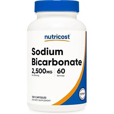 Nutricost Sodium Bicarbonate for Heartburn & Indigestion Relief, Capsules - 120 Count