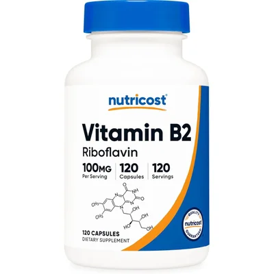 Vitamin B2 Riboflavin 100mg 120 Capsules Nutricost
