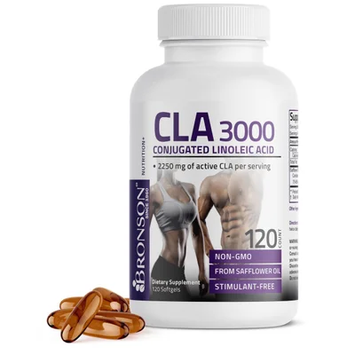 Bronson CLA 3000 Conjugated Linoleic Acid Supplement for Body Composition Support, Capsules - 120 Count