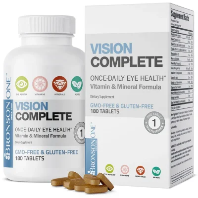 Bronson Vision Complete Once-Daily Eye Health Vitamin & Mineral Formula, Tablets - 180 Count