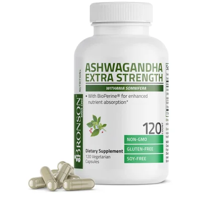 Bronson Ashwagandha Extra Strength, Supports Stress Reduction & Relaxation, Capsules - 120 Count