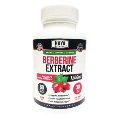 كايا ناتشورالز (Kaya Naturals) خلاصة البربرين لدعم صحة التمثيل الغذائي، كبسولات نباتية - 60 كبسولة