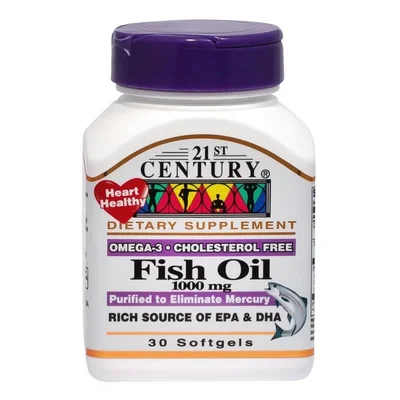 21st Century Fish Oil for Cardiovascular and Brain Health Support, Capsules - 30 Count