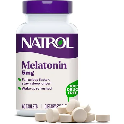 ناترول (NATROL) ميلاتونين + فيتامين ب6، يساعد على النوم، أقراص - 60 قرص