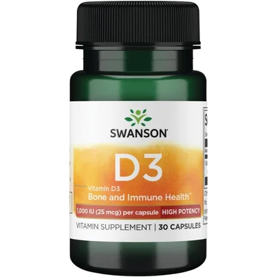 Swanson Vitamin D3 for Bone & Immune Support, Capsules - 30 Count