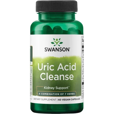 Swanson Uric Acid Cleanse, Herbal Supplement for Healthy Uric Acid Levels, 60 Capsules