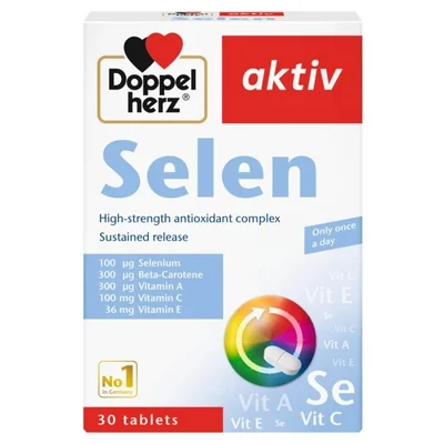 Queisser Doppel Herz (Doppel Herz) Selen Aktiv, Antioxidant & Multivitamin Supplement, Tablets - 30 Count
