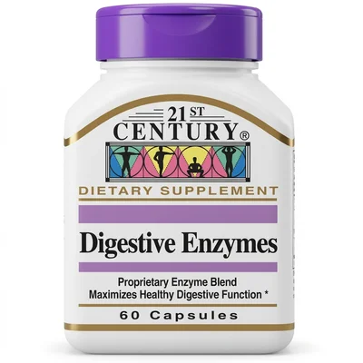 21st Century Digestive Enzymes, Aids Digestion & Nutrient Absorption, Capsules - 60 Count