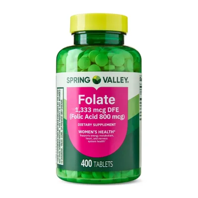 Spring Valley Folic Acid, Essential for Cell Growth, Tablets - 400 Count