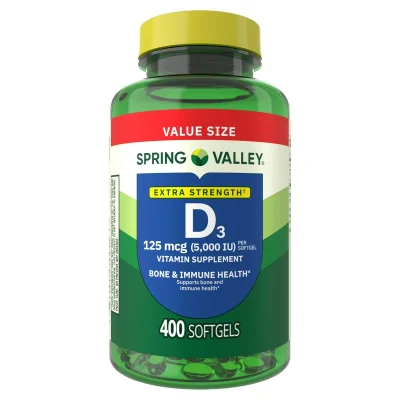 Spring Valley Vitamin D3 for Bone & Immune Support, Softgels - 400 Count