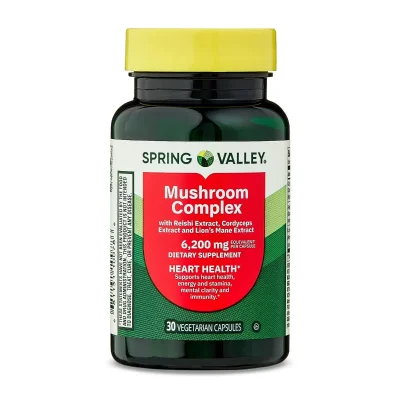 Spring Valley Mushroom Complex, Immune Support & Vitality, Vegetarian Capsules - 30 Count