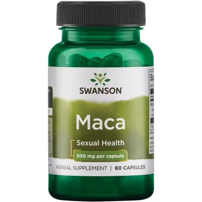 Swanson Maca for Energy & Stamina Support, Capsules - 60 Count