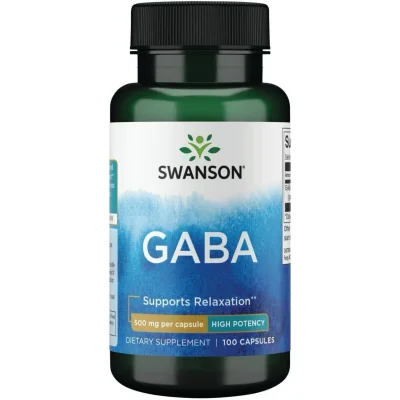 سوانسون (Swanson) جابا (GABA) لدعم الاسترخاء وتقليل التوتر، 500 ملغ، 100 كبسولة