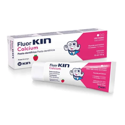 Kin Spain Fluor Kin Calcium Toothpaste, For Caries Prevention & Enamel Strengthening, Toothpaste - 75ml