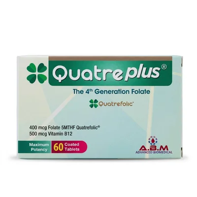 كواتر بلس (QUATRE PLUS) فيتامينات ومعادن لدعم التمثيل الغذائي والأعصاب والعظام والمناعة، أقراص - 60 قرص