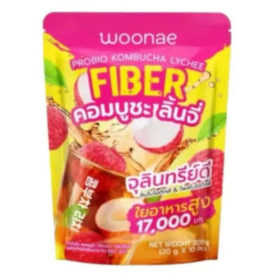 ووني (Woonae) كمبوتشا وليتشي فايبر، يعزز صحة الجهاز الهضمي، مسحوق - 200 غرام - Woonae - 200g