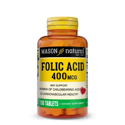 Mason Natural Folic Acid for Healthy Cell Growth & Red Blood Cell Formation, Tablets - 100 Count