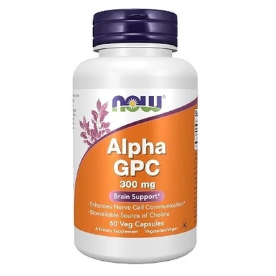 NOW Foods Alpha GPC for Cognitive Function Support, Vegetarian Capsules - 60 Count