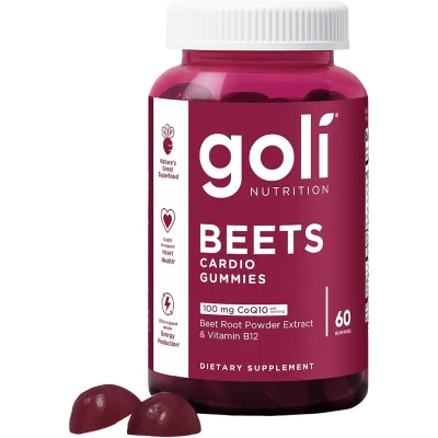 Goli Nutrition Beets CoQ10 for Heart Health, 60 Gummies