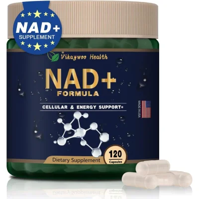 Vikaywoo Health NAD+ Formula, Cellular Energy & DNA Repair Support, Capsules - 120 Count