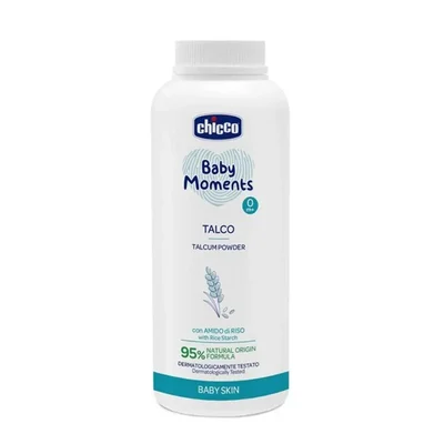Chicco Baby Moments Talcum Powder, Absorbs Moisture & Reduces Friction, Powder - Container