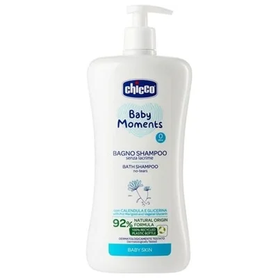 Chicco Baby Moments Calendula Bath Shampoo, No-Tears Formula, 750ml