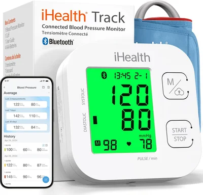 iHealth (آي هيلث) جهاز قياس ضغط الدم الذكي العلوي مع سوار واسع النطاق - iHealth - 1 blood pressure monitor with wide-range cuff