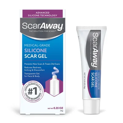 سكار إيه واي (ScarAway) جل السيليكون للندبات، يحسن حجم ولون وملمس الندبات الضخامية والكيلويدية - 10 غرام - ScarAway Store - 10g (0.35 Oz)