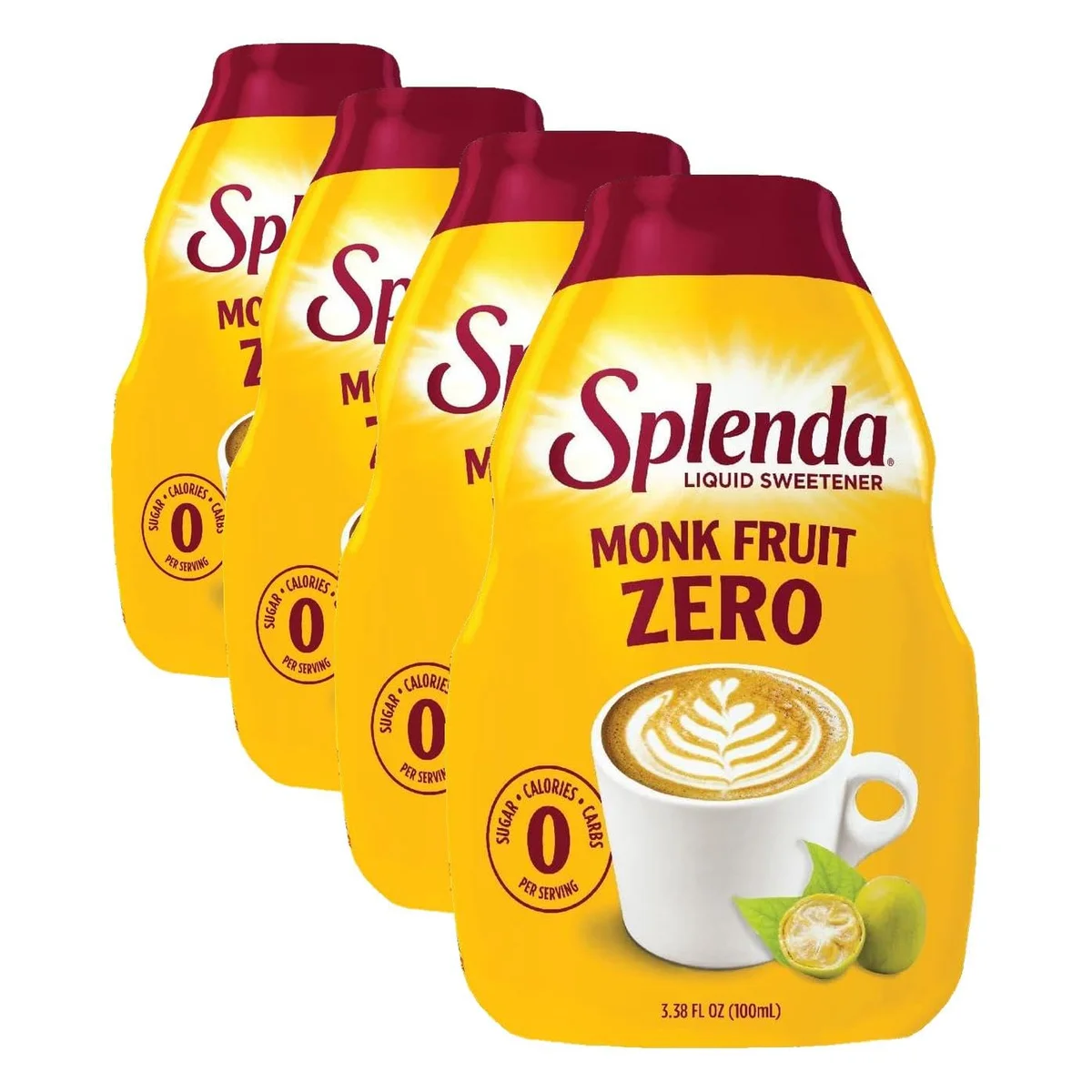 سبليندا (SPLENDA) محلي سائل فاكهة المونك خالٍ من السعرات الحرارية، قطرات - عبوة 1 × 3.38 أونصة سائلة — SPLENDA — 4 x 3.38 fl oz bottles