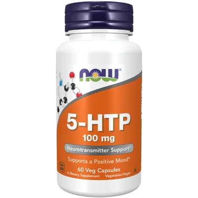كبسولات NOW (ناو) لدعم المزاج والنوم 5HTP 100 MG من NOW - 60 كبسولة