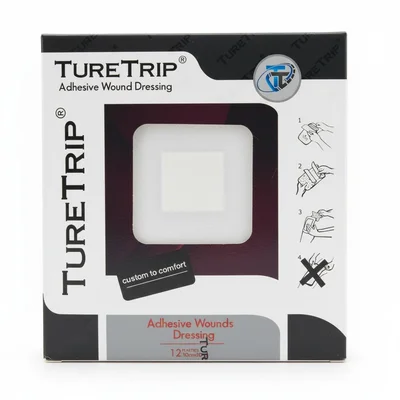 ضمادة لاصقة للجروح ترو تريب (TrueTrip) لتغطية وحماية الجروح من TrueTrip - 10 سم × 10 سم، 12 قطعة