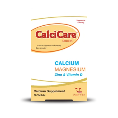 Vitane CalciCare Calcium + Vitamin D3 for Bone Health & Osteoporosis Prevention, Tablets - 30 Count