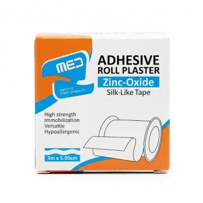 MED Zinc-Oxide Adhesive Roll Plaster (Silk-Like Tape) 3m x 5cm