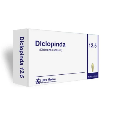 ديكلوبيندا (Diclopinda) تحاميل، مضاد للالتهابات ومسكن للألم (ديكلوفيناك)، 12.5 ملغ - 10 تحاميل