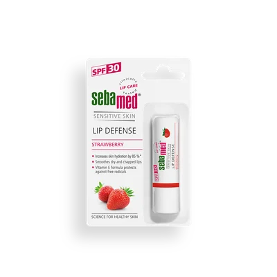 سيباميد (Sebamed) ليب ديفينس بالفراولة، مرطب شفاه يحمي ويغذي الشفاه الجافة والمتشققة، مع عامل حماية من الشمس