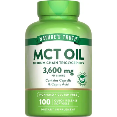 Nature's Truth MCT Oil 3,600 mg, Energy & Metabolism Support - 100 Softgels
