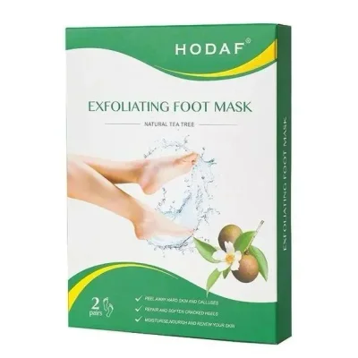 هوداف (HODAF) قناع تقشير القدمين بزيت شجرة الشاي، يزيل الجلد الميت والمسامير - عبوتين