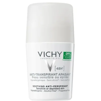 فيتشي مضاد تعرق ملطف للبشرة الحساسة أو بعد إزالة الشعر 48 ساعة 50مل - Vichy - 50ml bottle