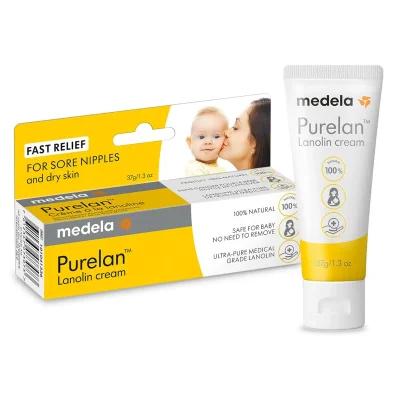 ميديلا (Medela) بيورلان كريم اللانولين للحلمة، راحة سريعة وآمن للأطفال، 37 غرام - Medela - 37g/1.3oz tube