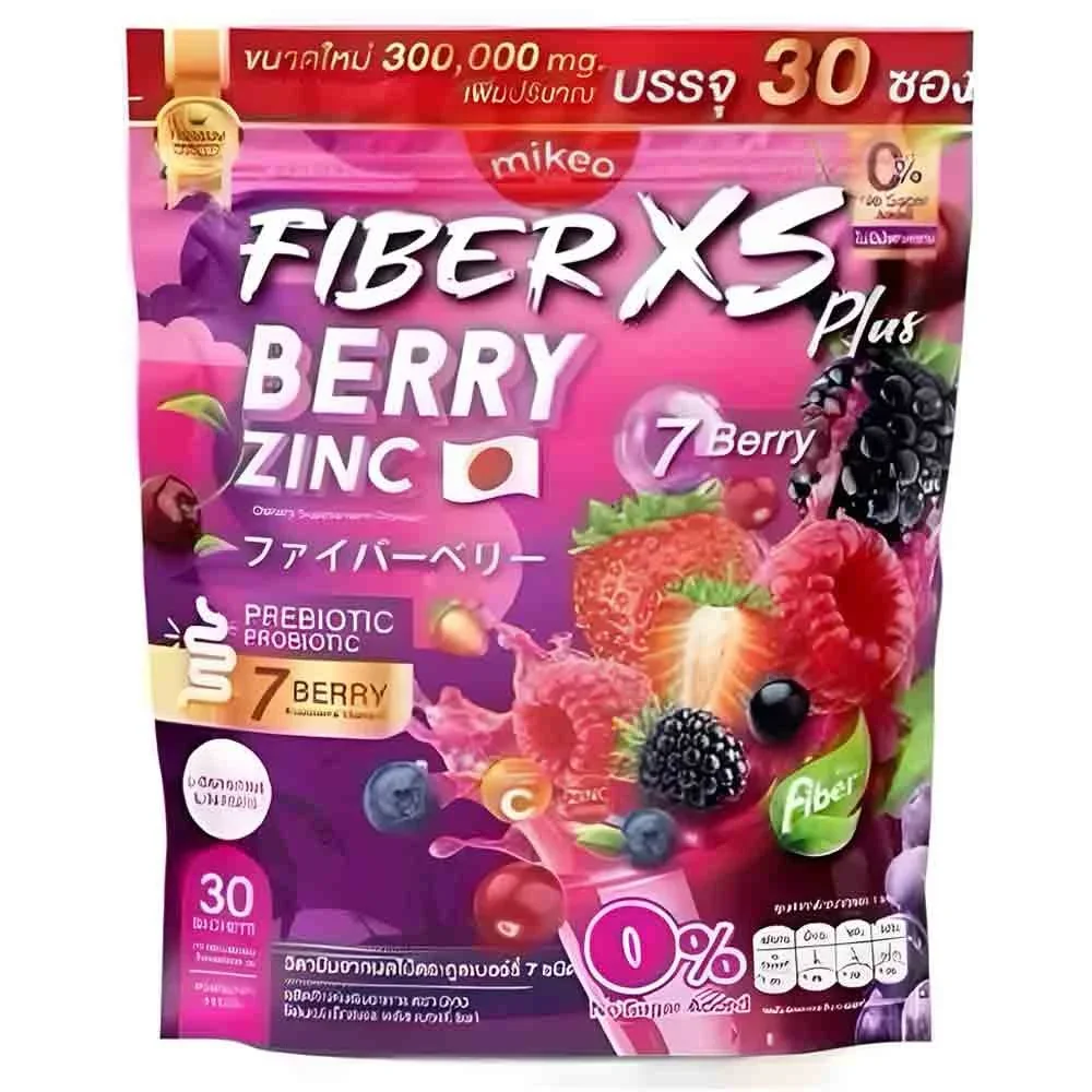 فايبر اكس 5 (FIBER X5) مكمل الألياف الغذائية والزنك بنكهة التوت، لدعم صحة الجهاز الهضمي والمناعة - عبوة واحدة — Mikeo