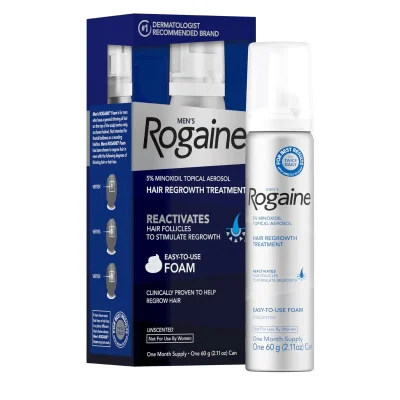 روجـين (Rogaine) رغوة مينوكسيديل 5% لنمو الشعر، عبوة تكفي لشهر واحد - 60 غرام